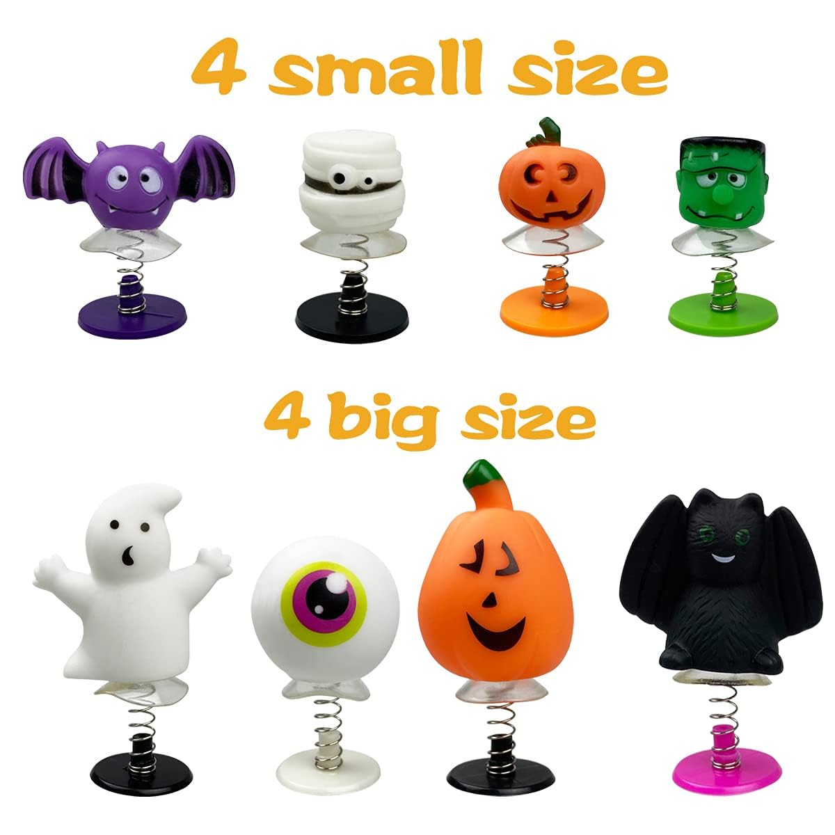 QINGQIU 24 PCS Halloween Jumping Popper Toys Spring Launchers for Kids Boys Girls Halloween Party Favors Halloween Treat Bags Gi