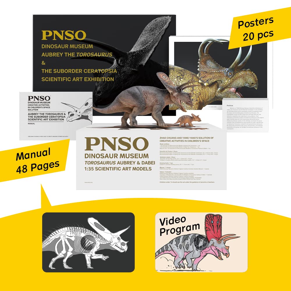 Pnso Dinosaur Museums Series (Torosaurus Aubrey&Dabei 1:35Scientific Art Model)