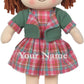 Personalized Snuggle Dolls, Custom Soft Baby Rag Doll, Pink Plaid Dress, 16 Inches, Muecas De Trapo Personalizadas Para Nias