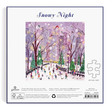 Galison Snowy Night 500 Piece Puzzle From Galison - 20'' X 20'' Winter Themed Puzzle That Is Perfect For The Holidays, Beautiful