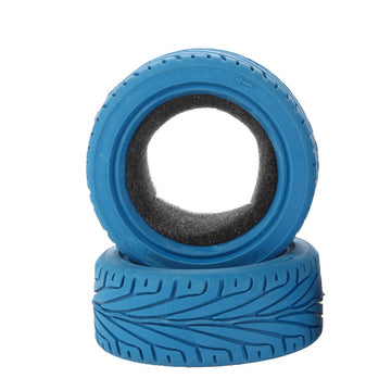 LAFEINA 1/10 RC On-Road Car Tyres, 65mm Rubber RC Tire for 1/10 HSP Tamiya HPI Kyosho RC On Road Run-flating Car (Blue)