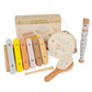 Wooden Musical Instruments Set for Toddlers 1-3, Natural Wood Percussion Instruments Xylophone Gift Set for Girls Boys Kids ,Pre