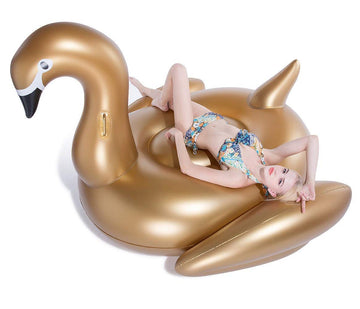 Jasonwell Giant Inflatable Golden Swan Pool Float With Fast Valves Summer Beach Swimming Pool Floatie Lounge Floating Raft Outdoor Party Decorations Toys For Adults Kids (Xxxl)