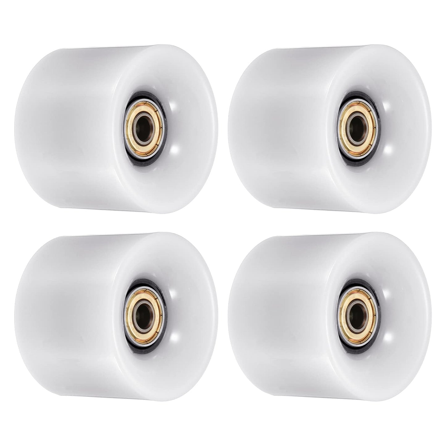 PATIKIL 60mm Longboard Wheels with Bearings ABEC11, 4 Pack Street Wheels for Skateboards Cruiser Wheel Replacement 80A, Golden 