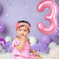 40 Inch Crown Pink Number 3 Balloon, Big Conjoined Baby Pink Foil Mylar Helium 3 Balloon For Girls 3Rd Birthday Party Decoration