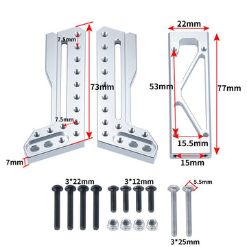 Rclioln Aluminum Front And Rear Damper Shock Mount For Axial Wraith 90018 1/10 Rc Truck Car (Rear)