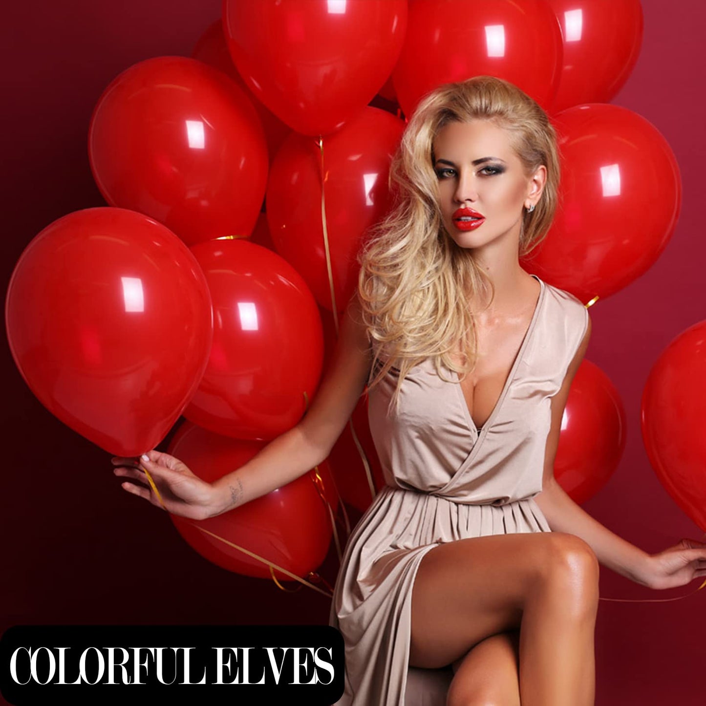 Colorful Elves Red Balloons 12 Inch 100Pcs Red Helium Latex Party Balloon Decorations