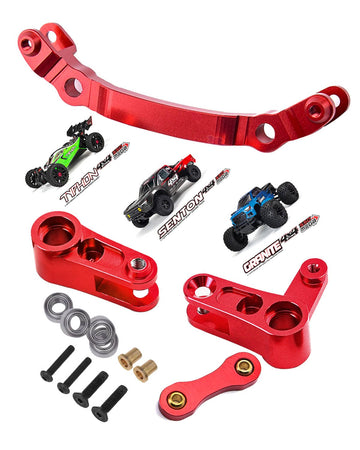 Aluminum Steering Parts Set Upgrades Parts for 1/10 Arrma Senton/Granite/Big Rock/Typhon 4X4 3S BLX,Outcast/Kraton 4x4 4S BLX,AR