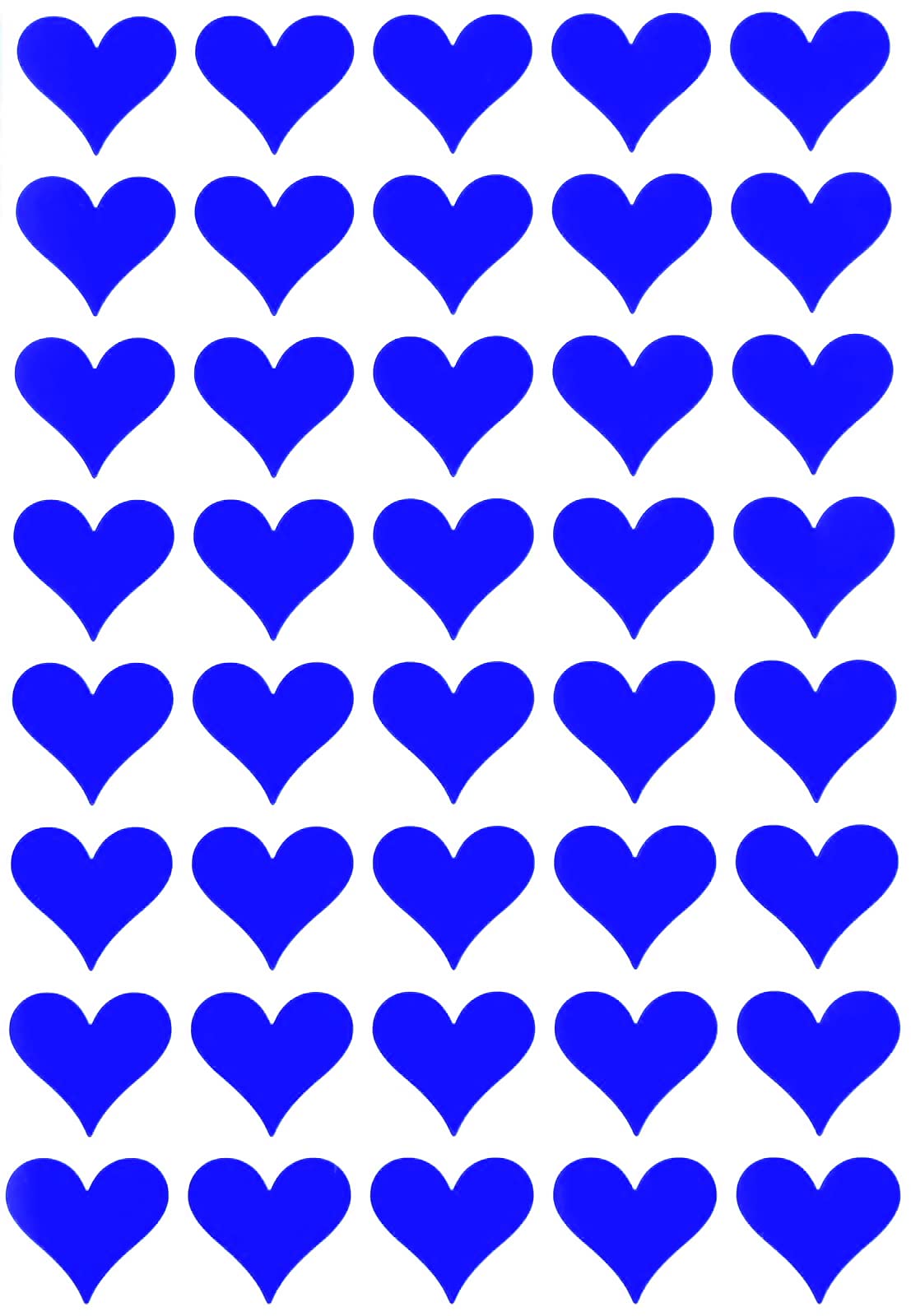 19Mm (3/4 Inch) Blue Heart Sticker Sheets Crafting Labels For Decorations And Party Supplies - 4320 Pack By Royal Green