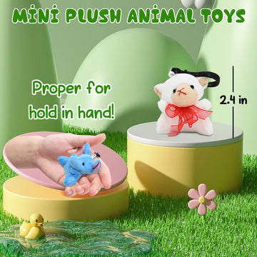 Camirus 24Pcs Mini Animal Plush Toy Assortment, Tiny Stuffed Animals Keychain Decoration For Kids, Small Stuffed Animal Bulk For Kids