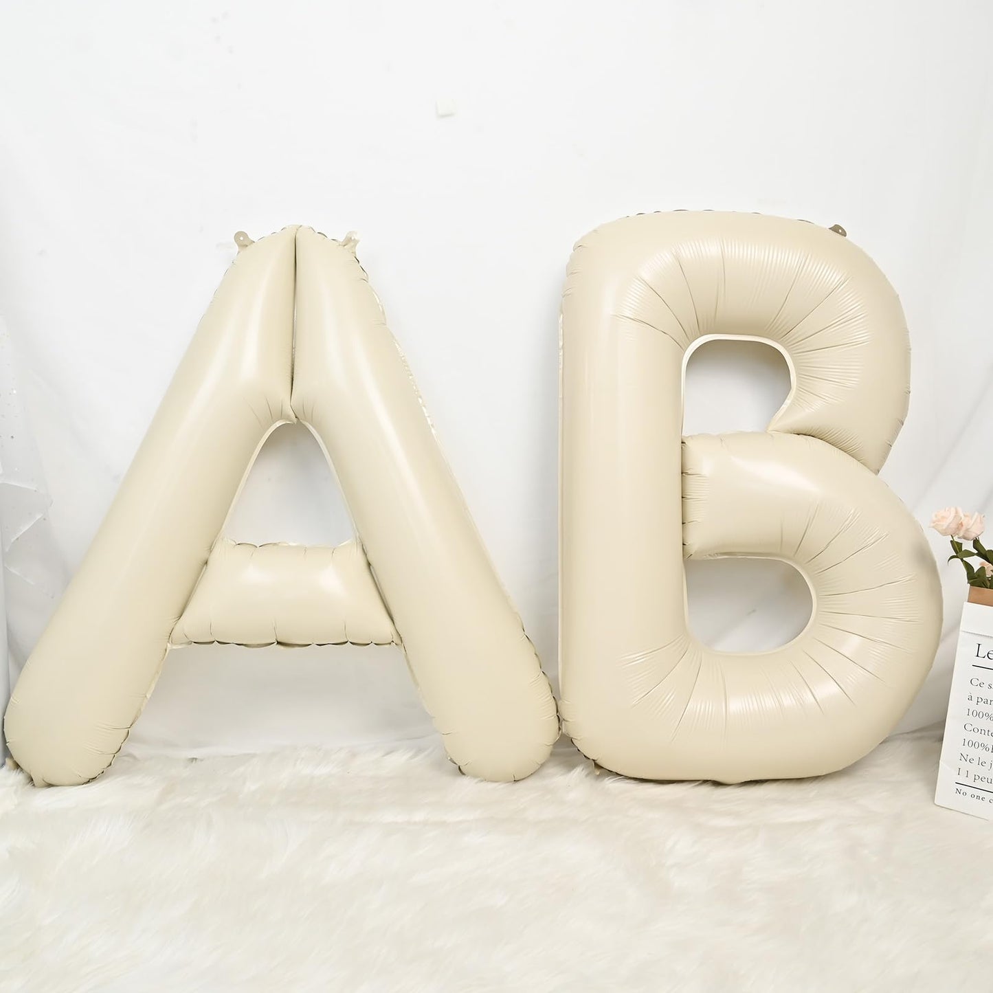 Cream B Letter Balloons,40 Inch Letter B Balloon Beige,A To Z Alphabet Mylar Helium Custom Letter Balloon For Birthday Baby Show