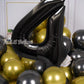 Aule 40 Inch Big Black 4 Balloon Number Large Foil Helium Number Balloons 0-9 Jumbo Giant Happy 4Th Birthday Party Decorations F