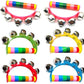 Laxmi Collection 6 Pcs Wooden Cartoon Bell Rattle Musical Toy For Kids Handheld Sound Toy With Jingle Bells, Early Learning, Bir