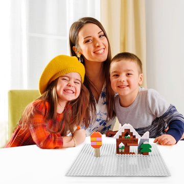 Lekebaby 2 Pack Classic Baseplates Building Base For Building Bricks, 10' X 10' Building Boards - 100% Compatible With Major Brands, White