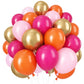 Pink And Orange Balloons, 60Pcs Hot Pink Orange Metallic Gold Balloons 12 Inch Pastel Pink And Orange Party Balloon For Summer T