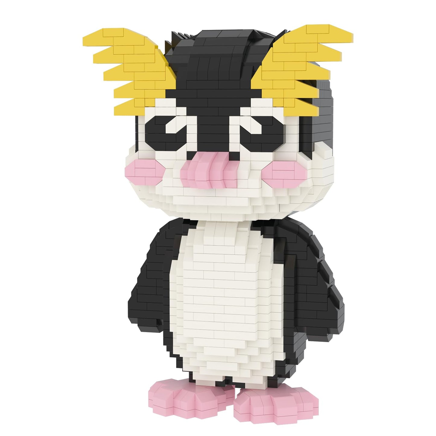 Larcele Animal Series Micro Building Blocks Animal Set, Diy Mini 3D Building Toy Bricks Kit,1094 Pieces Kljm-07 (Rockhopper Penguin)
