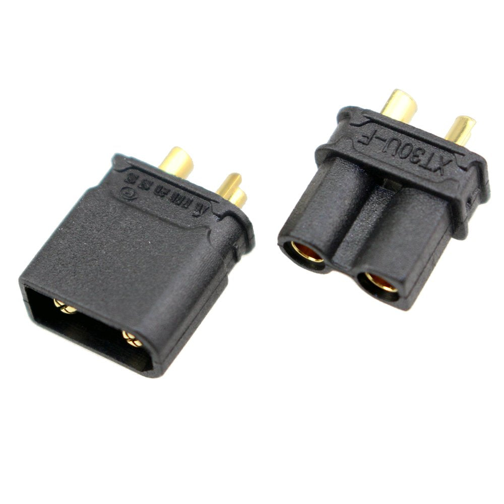 10 Pairs Amass XT30 Connector XT30U Connectors Plugs Male Female Battery Plugs Black with Heat Shrink for RC Lipo Battery