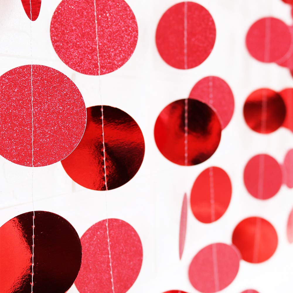 Flairs New York Happy Birthday String Decorations Party Props (Pack Of 1 String Decorations, Red Glitter Polka Dots)