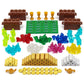 Feleph Treasure Accessories Money Building Blocks Set Jewel Chest, Gems Diamonds, Bullion Gold Tile Silver Bar, Power Crystals,