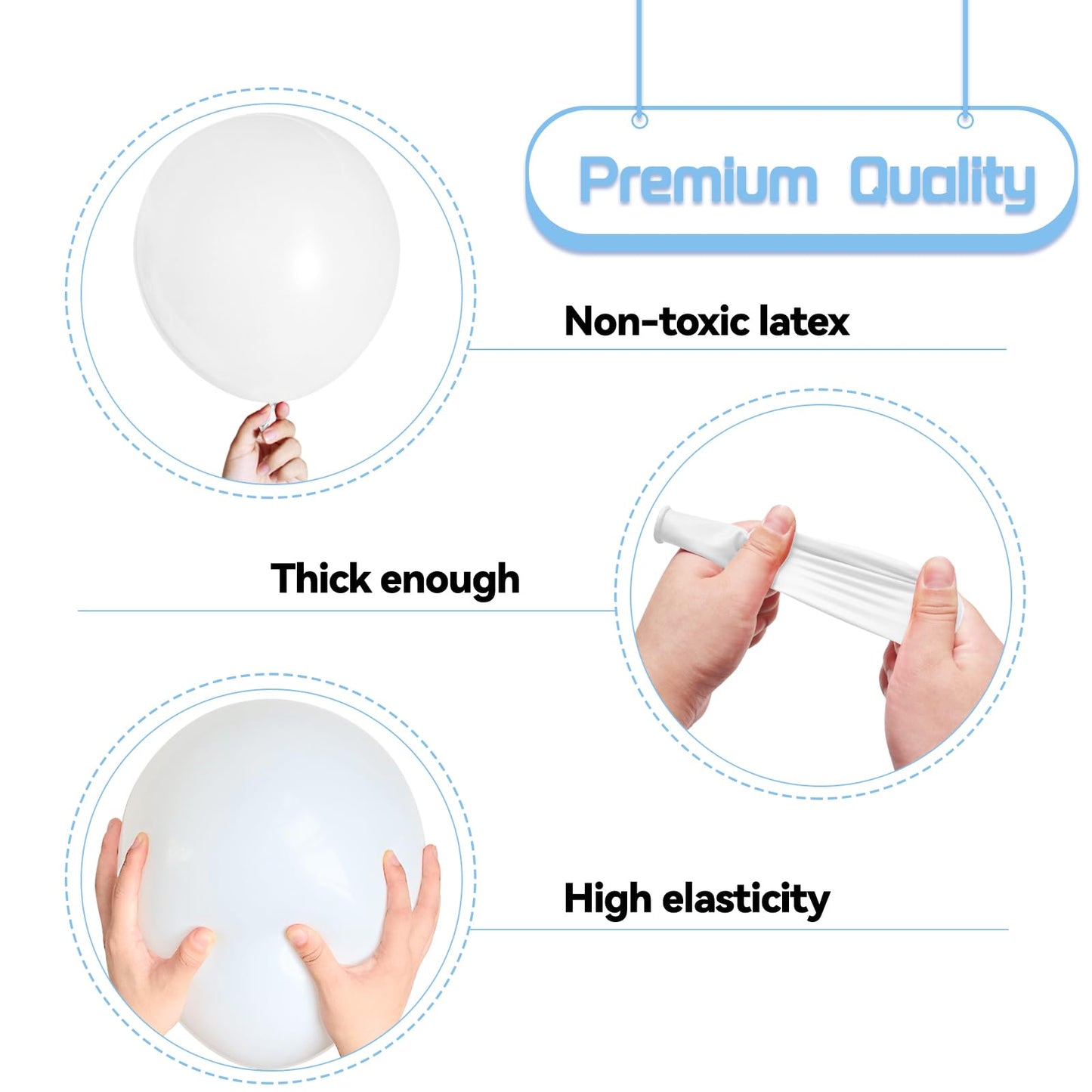 Kawkalsh White Balloon Garland Arch Kit, 137Pcs Latex Balloons Different Sizes Party Balloon For Birthday Party Graduation Baby