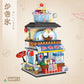 Elaicree Japanese Street View Ice Drink Shop Mini Building Blocks, Moc Creative Diy Simulation Architecture, 668 Pcs Mini Simulation Architecture Construction Toy