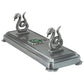 The Noble Collection Harry Potter Slytherin Wand Stand - Die Cast Metal, Silver, Model NN9524