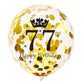 SHUNTAI 77th Birthday Balloons, Black and Gold 12" Latex Confetti, 15 Pack - Perfect for 77 Year Old Theme Party Decorations