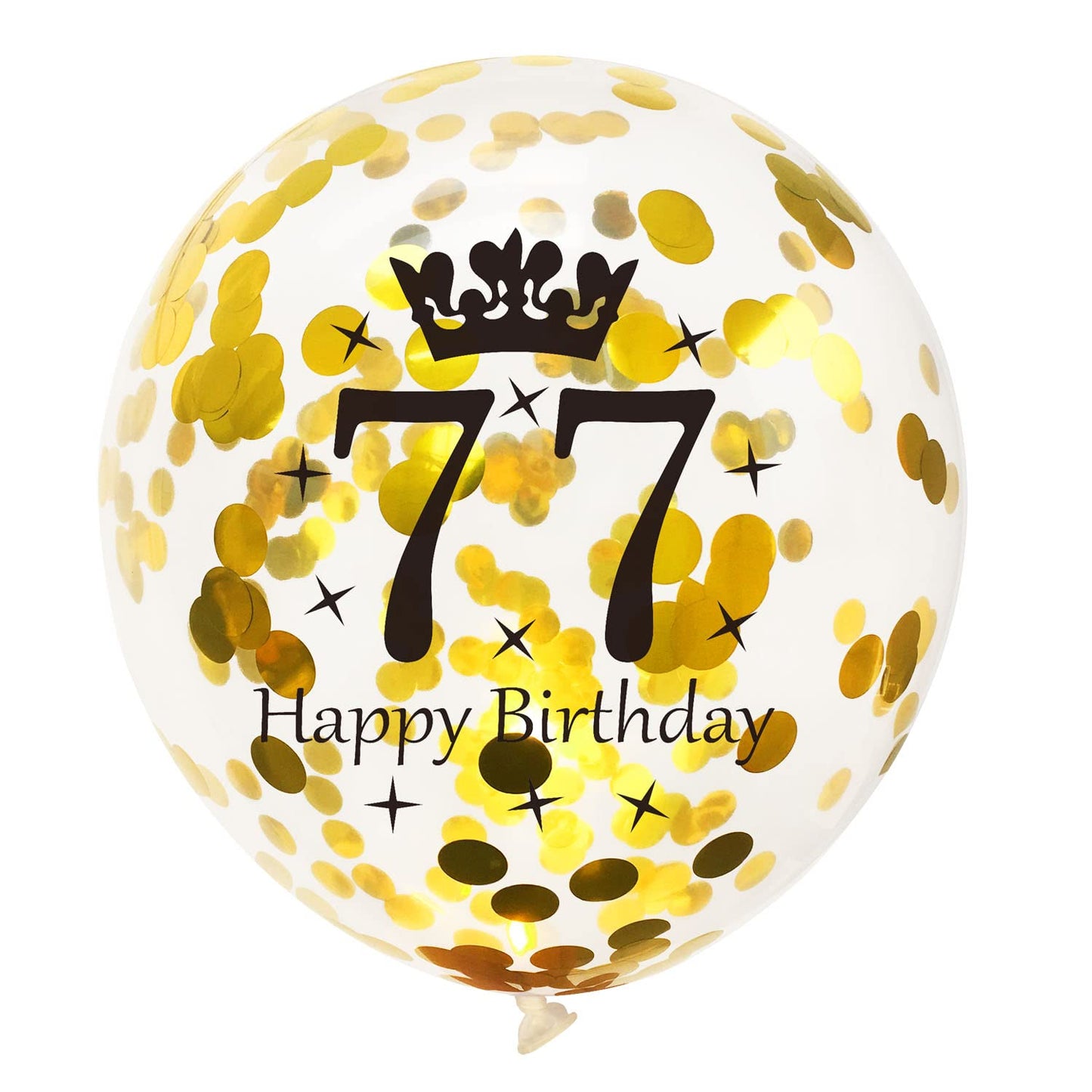 SHUNTAI 77th Birthday Balloons, Black and Gold 12" Latex Confetti, 15 Pack - Perfect for 77 Year Old Theme Party Decorations