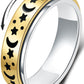 Mhwtty Anxiety Ring For Women Moon Star Fidget Ring Stainless Steel Spinner Rings Gift For Women Men Gold Size 10