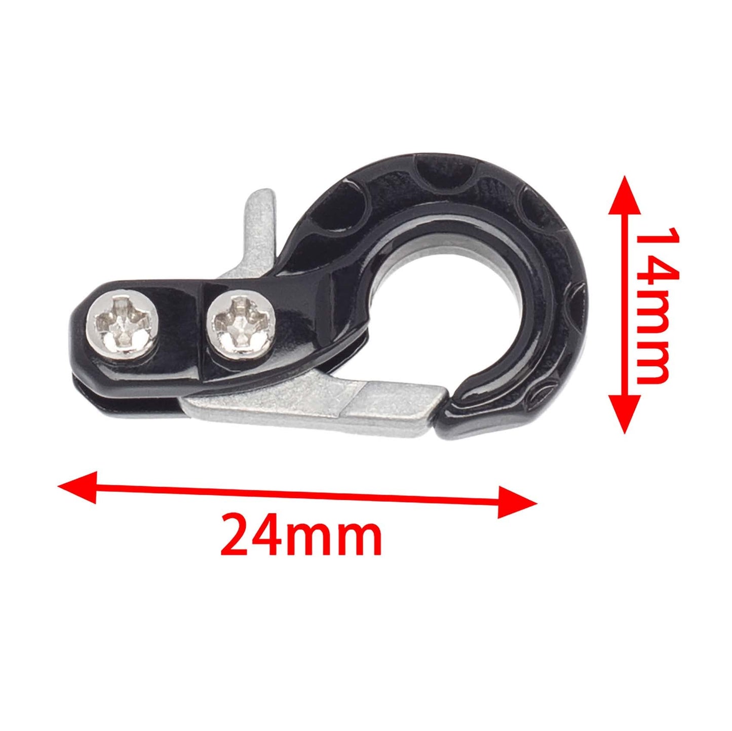 Lafeina Rc Crawler Winch Hooks, Metal Trailer Tow Hook For 1/10 Rc Car Scx10 Tamiya Cc01 D90 D110 Tf2 Trx4 Accessories (Black)