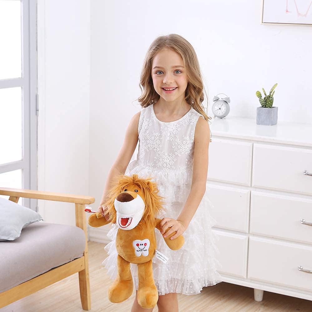 YOUYA DENTAL Tooth Fairy Plush  Oral Health Presentation Doll Puppet Little Lion Tooth Fairy Dental Educational Plush Small Size Doll with Teeth for Kids Chidren Boys Girls