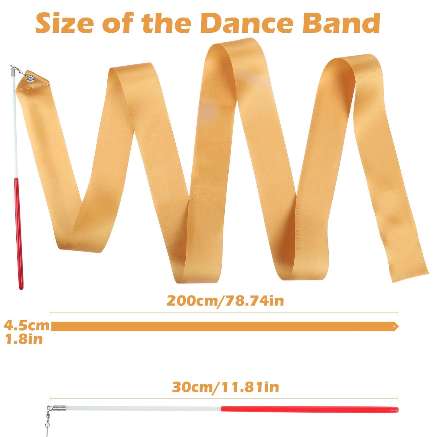 Hiunicorn 12Pcs Gold Dance Ribbons For Kids Graduation Party Decorations, Golden Ribbon Dancer Wands For Gymnastics Birthday Party Favors Praise Church, Dance Streamers Ribbon Twirling Wands