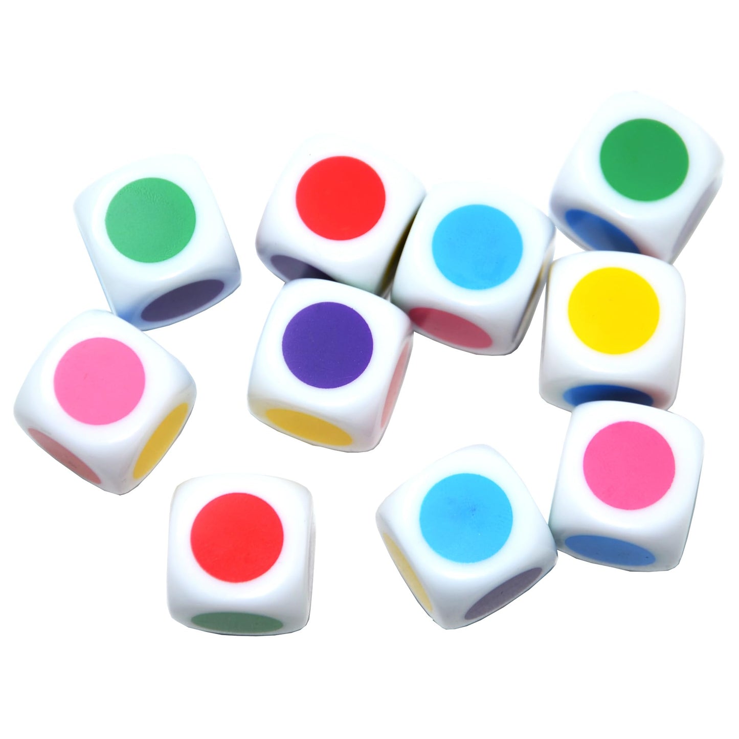 SmartDealsPro Set of 10 16MM Blank on Each Face D6 Six Sided Dice Teaching Plastic Cubes for Education Classroom Teaching Mathin