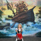 Rabtero Girls Pirate Costume, Halloween Dress Up Pirate Cosplay Costume Toddler Girls, Luxury Pirate Princess Dress With Accessories For Girls 7-8 Years