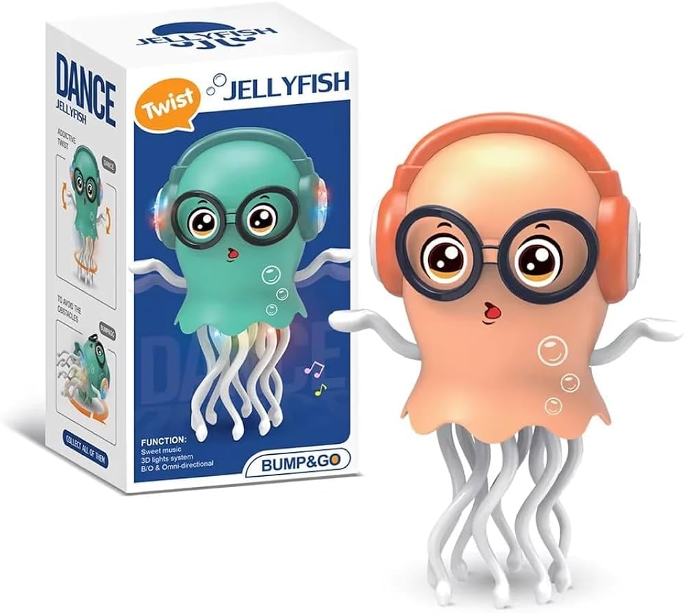 4NEwBiES Dancing Jellyfish Toy for Kids, Dancing Toy, Jelly Fish Toy, Moving Toys for Babies 612 Months, Musical Toy with Light