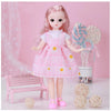 Tickles Movable Joints Cute Beautiful Eyes Fashionable Princess Dress Doll (Size: 30 Cm; Color: May Vary)
