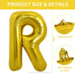 Toniful 40 Inch Large Gold Letter R Balloons Helium Balloons,Foil Mylar Big Balloons For Birthday Party Anniversary Supplies Dec