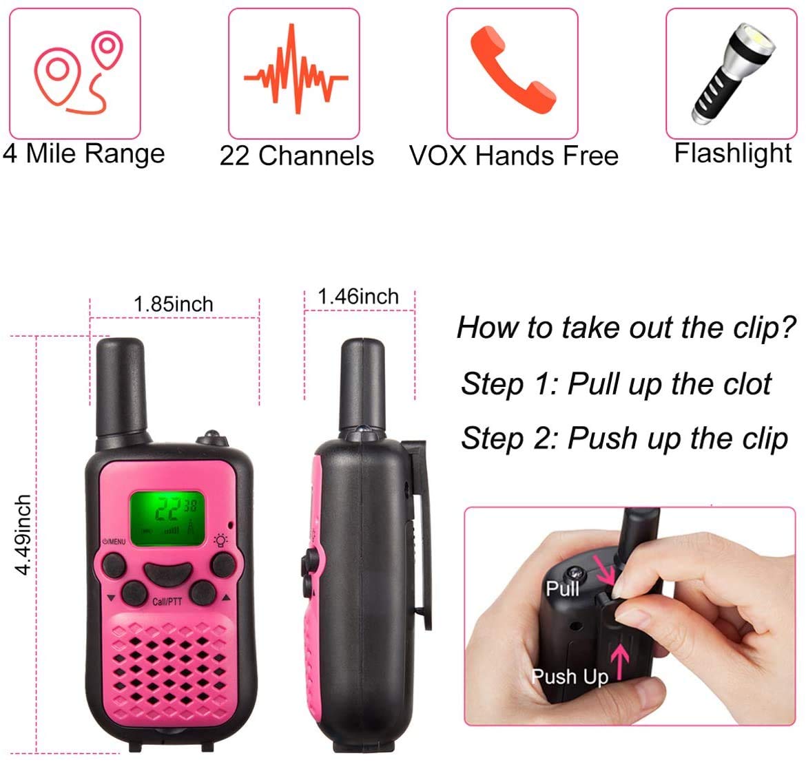 Inyyter 3 Pack New Walkie Talkies For Kids, 4Kms Long Range Kids Walkie Talkies 2 Way Radio Walky Talky, Best Gift For Age 3-12