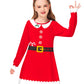 Christmas Santa Dress for Girl Long Sleeve Xmas Red Tshirt Dress Unique Ugly Swing Dresses 5-6 Years