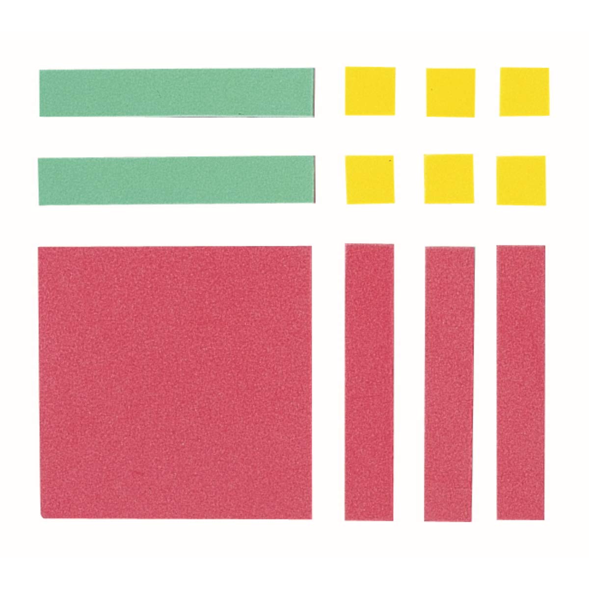 Didax Easyshapes Algebra Tiles, 35 Pieces, Plastic, Small, Red/Yellow/Green/Blue, Model 2-487
