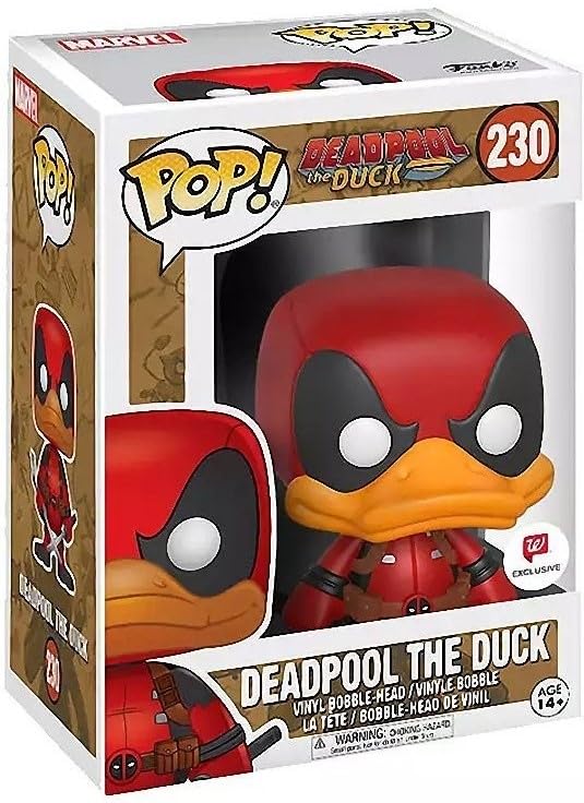 Deadpool Funko Pop Duck Exclusive Vinyl Figure - Red & Black, Model 14561, Item Size CA2375