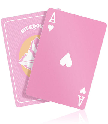 Bierdorf Pink Waterproof Playing Cards Durable Cute Deck Of Cards Standard Index Professional Premium Poker Cards Vintage Themed