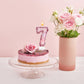 JonesLi 7th Birthday Candles?Glitter Butterfly Cake Toppers Pink Sequins Wedding Numeral Cupcake Decorations?Suitable for Girl a