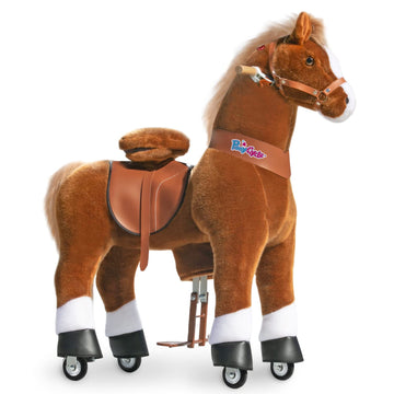 Ponycycle Large Horse Ride On Toys For Kids Ridinghorse Rocking Horse (With Brake/42.5'' Height/Size 5 For Age 7-12) Ride-On Ani