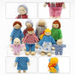 Lovely Family Dollhouse Dolls Set Of 8 Wooden Figures, Kids Girls Happy Playset Characters Accessories For Children Pretend Gift