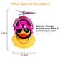 Wonuu Rubber Duck Car Decorations Cute Yellow Duck Car Dashboard Ornaments With Propeller (W-Pink)
