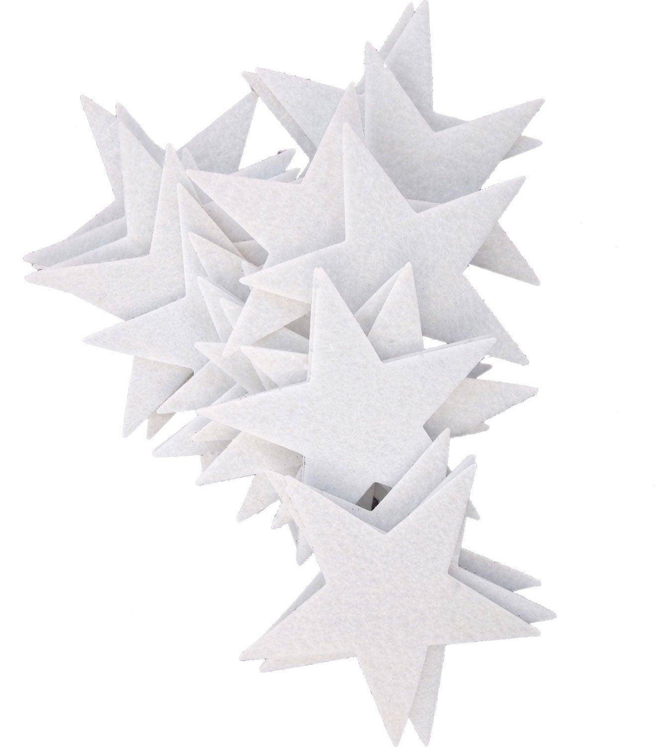 Playfully Ever After 1.5 and 3 inch Combo Size Felt Star Stickers 46pc (White)