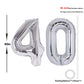 40 Inch Number 40 Balloon Silver Jumbo Giant Big Large Number 40 Foil Mylar Silver Balloons 40Th Birthday Party Anniversary Deco