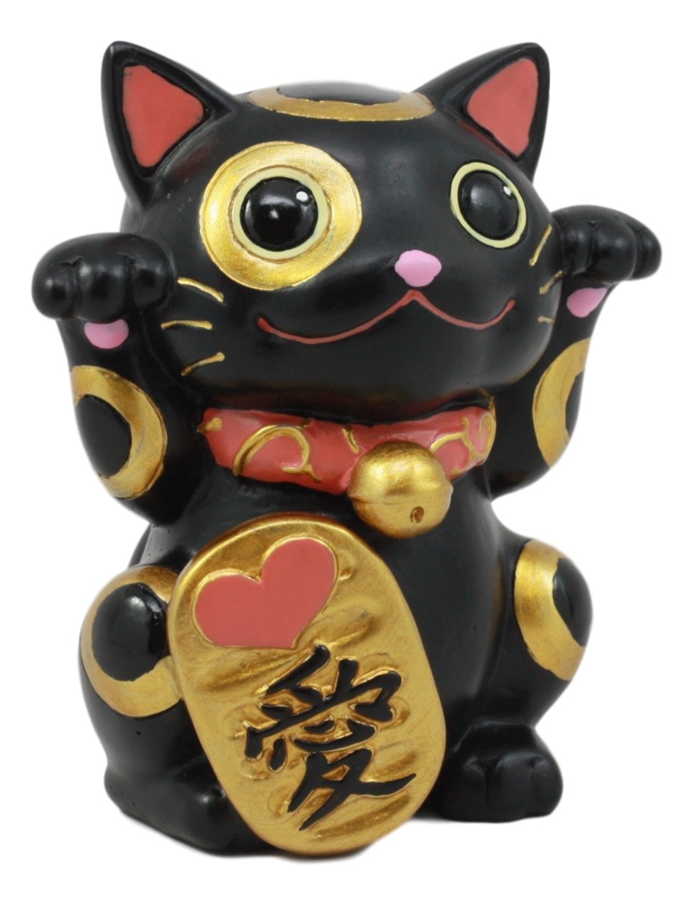 Atl Ebros Black Maneki Neko Cat Collector Figurine Japanese Lucky Cat Charm Mao Mao Black Kitten Decorative Sculpture