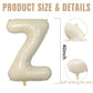 40 Inch Cream Letter Balloons, Large Z Letter Balloons Foil Helium Balloons, Mylar Big Single Alphabet Z Balloons, Cream Balloon